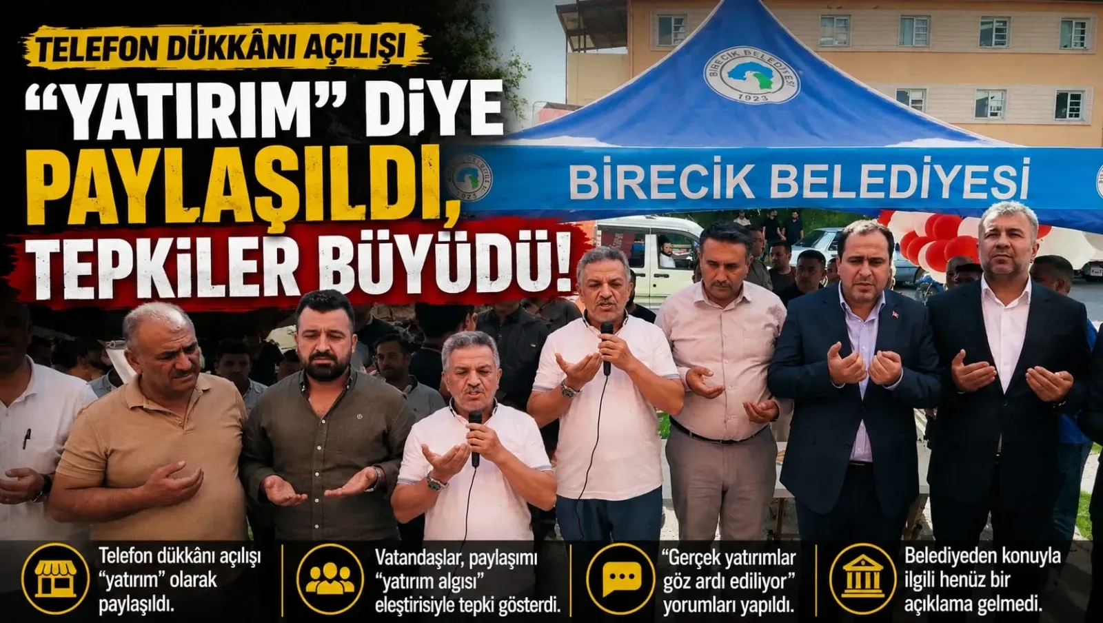 Telefon dükkânı açılışı “yatırım” diye paylaşıldı, tepkiler büyüdü