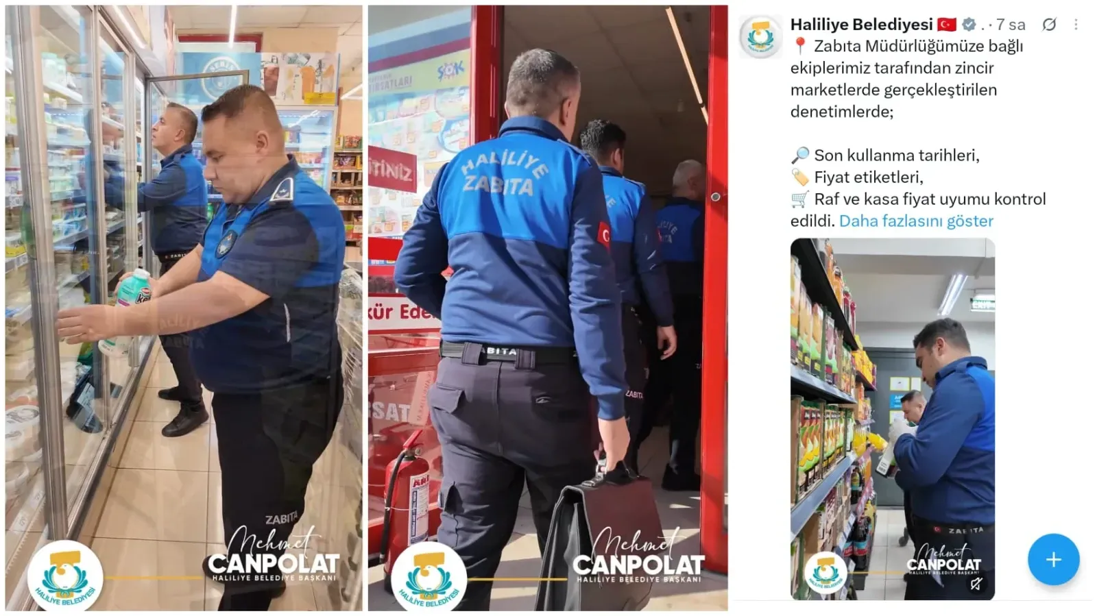 Haliliye’de Zincir Marketlere Zabıta Denetimi