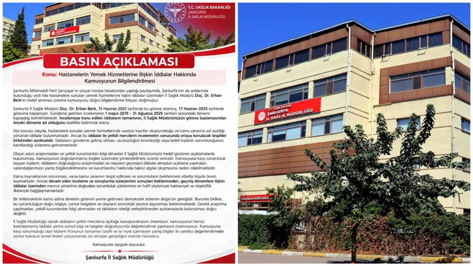 Şanlıurfa’da Hastane Yemekleri Tartışması Büyüyor: Müdürlükten Açıklama